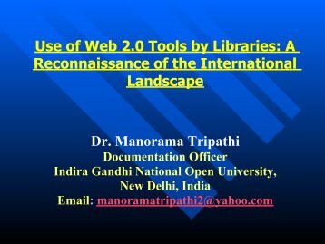 Use of Web 2.0 Tools by Libraries: A Reconnaissance of the ... - IATUL