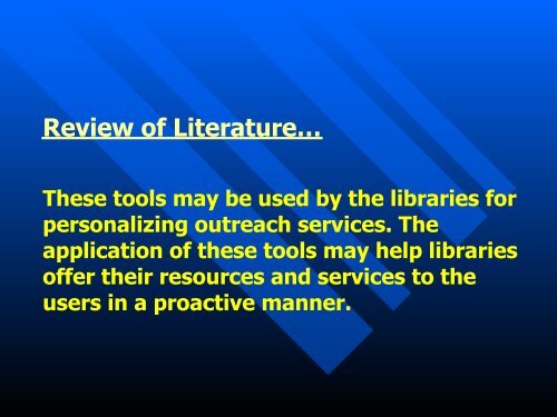 Use of Web 2.0 Tools by Libraries: A Reconnaissance of the ... - IATUL