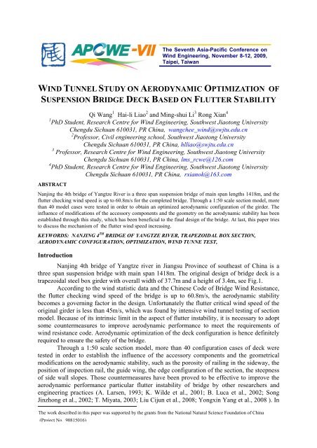 wind tunnel study on aerodynamic optimization of suspension ...