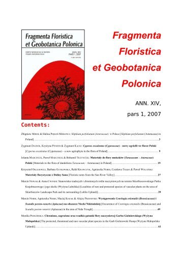 Fragmenta Floristica et Geobotanica Polonica - Instytut Botaniki PAN
