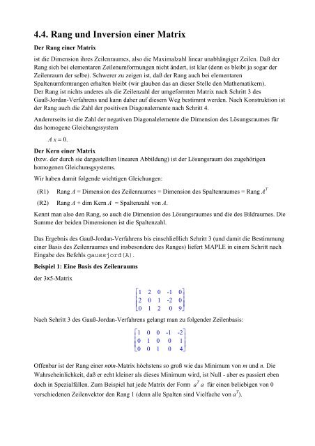 4 4 Rang Und Inversion Einer Matrix