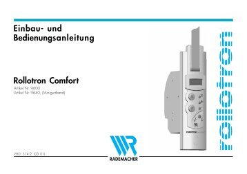 Einbau- und Bedienungsanleitung Rollotron Comfort