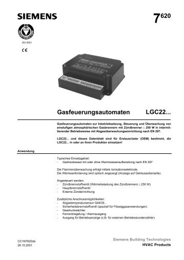 7620 Gasfeuerungsautomaten LGC22... - Herrmann