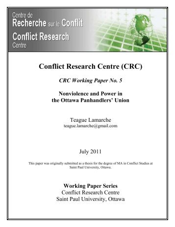 Conflict Research Centre (CRC) - Saint Paul University