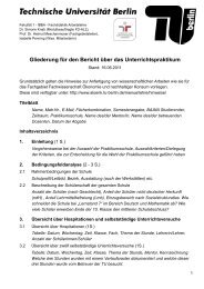 Gliederungsschema fÃ¼r den Praktikumsbericht (PDF, 489 ... - TU Berlin