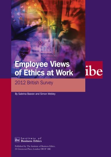 5142 IBE Ethics at work COV - Institute of Business Ethics