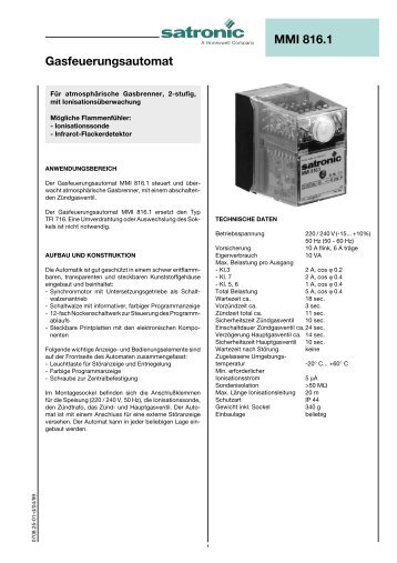 MMI 816.1 Gasfeuerungsautomat - ENPRO