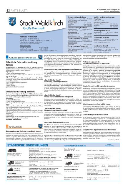 2 | AMTSBLATT STÄDTISCHE EINRICHTUNGEN - Stadt Waldkirch