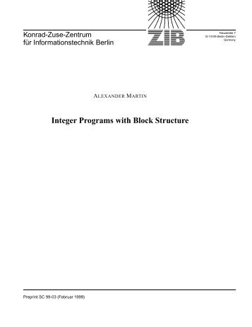 Integer Programs with Block Structure - Iasi.cnr.it