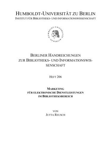 PDF-Dokument - Institut fÃ¼r Bibliothekswissenschaft - Humboldt ...