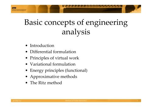 Basic concepts of engineering analysis