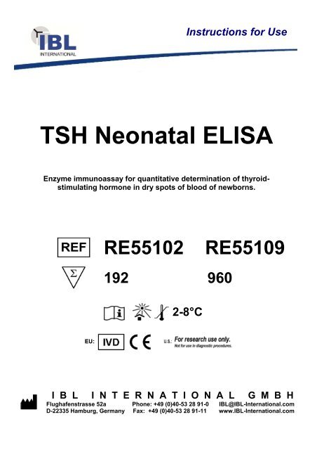 TSH Neonatal ELISA - IBL international