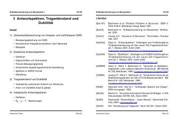 Antwortspektren Tragwiderstand und Duktilität (Teil 1)