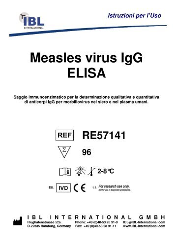 Istruzioni per l'Uso Measles virus IgG ELISA - IBL international