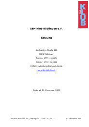 IBM Klub BÃ¶blingen eV Satzung