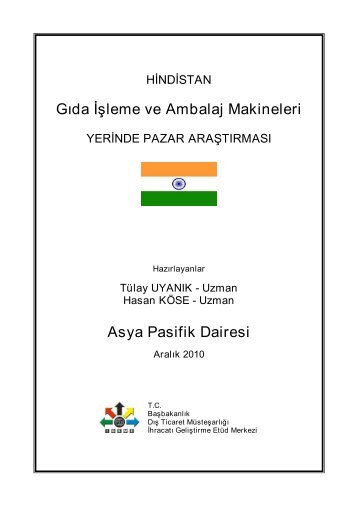 Hindistan GÄ±da Ä°Åleme ve Ambalaj Makineleri Yerinde Pazar