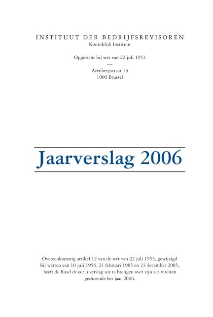 Jaarverslag 2006 - IBR