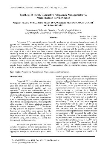 Synthesis of Highly Conductive Polypyrrole Nanoparticles via ...