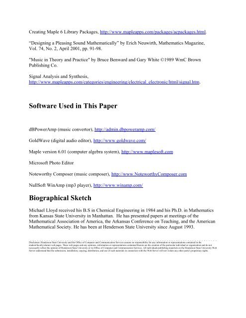 Hearing Trig Functions - Henderson State University