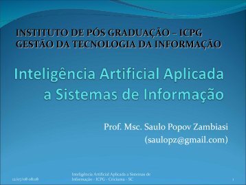 Inteligência Artificial - GSIGMA - DAS - UFSC - Login