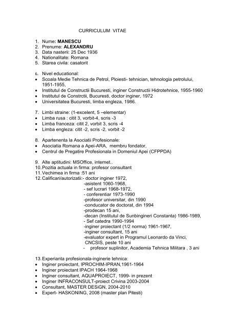 Download Cv Departamentul De Alimentari Cu Apa Si Canalizare