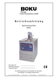 Betriebsanleitung - BOKU Classic Eismaschinen Gmbh in ...