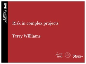 Risk in complex projects Terry Williams - International Centre for ...