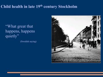 Child health in late 19 century Stockholm