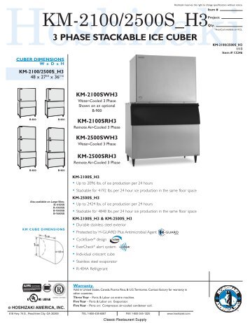 KM-2100/2500S_H3 - Ice Machines Plus Ice Machines Plus