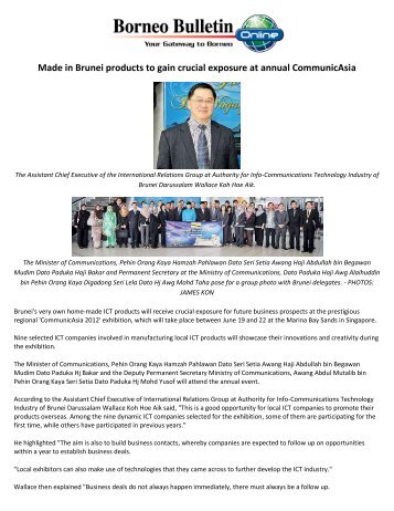 Made in Brunei products to gain crucial exposure at annual ... - iCentre