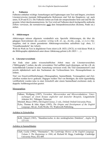 Style sheet - Institut fÃ¼r Anglistik/Amerikanistik - UniversitÃ¤t Rostock