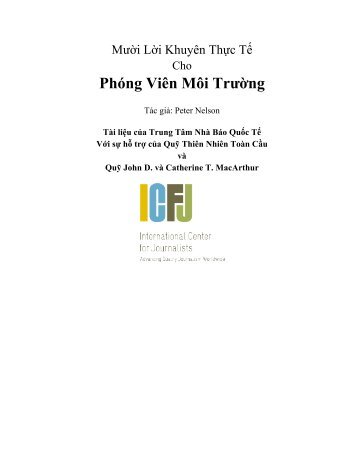 Phóng Viên Môi Trường - International Center for Journalists