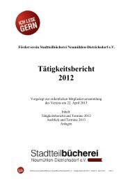 TÃ¤tigkeitsbericht 2012 - StadtteilbÃ¼cherei NeumÃ¼hlen-Dietrichsdorf eV