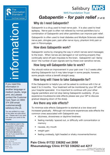 gabapentin anxiety nhs