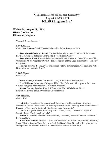 August 21-23, 2013 ICLARS Program Draft - International Center for ...