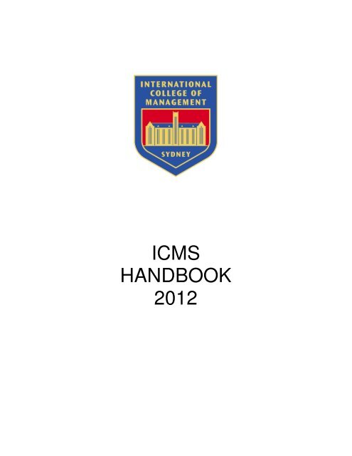 the 2012 Student Handbook - International College of Management ...