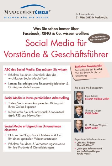 Seminar: Social Media fÃ¼r VorstÃ¤nde & GeschÃ¤ftsfÃ¼hrer ... - ICOM