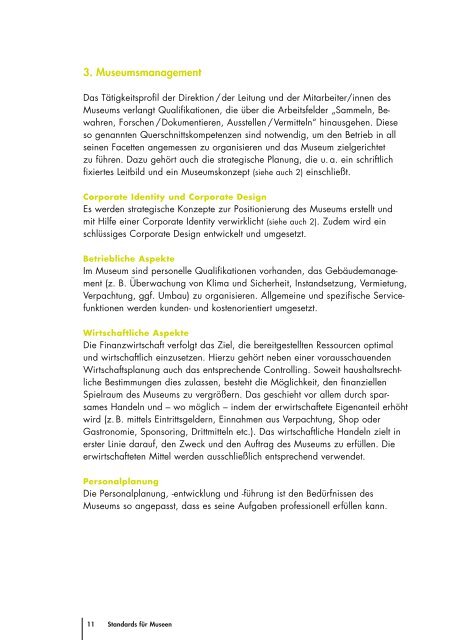 Standards für Museen (.pdf) - Deutscher Museumsbund