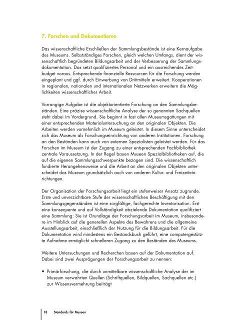 Standards für Museen (.pdf) - Deutscher Museumsbund