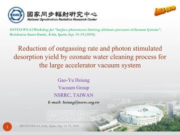 Reduction of outgassing rate and photon stimulated desorption yield ...