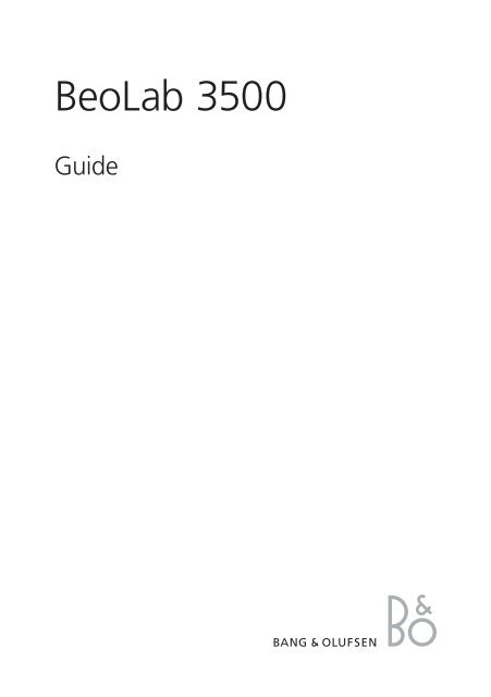 Beolab 3500 User Guide - Iconic AV