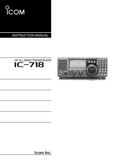 IC-718 Instruction Manual - ICOM Canada