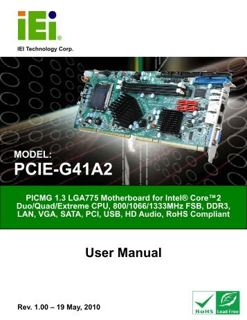 PCIE-G41A2 PICMG 1.3 CPU card - iEi