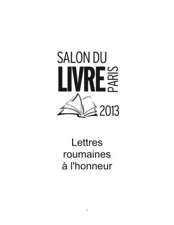 Lettres roumaines Ã  l'honneur - Institutul Cultural RomÃ¢n
