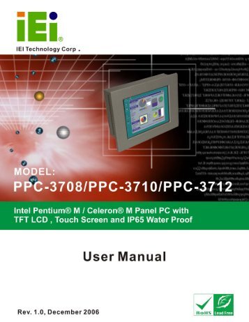 PPC-3708/PPC-3710/PPC-3712 Panel PC User Manual - ICP America