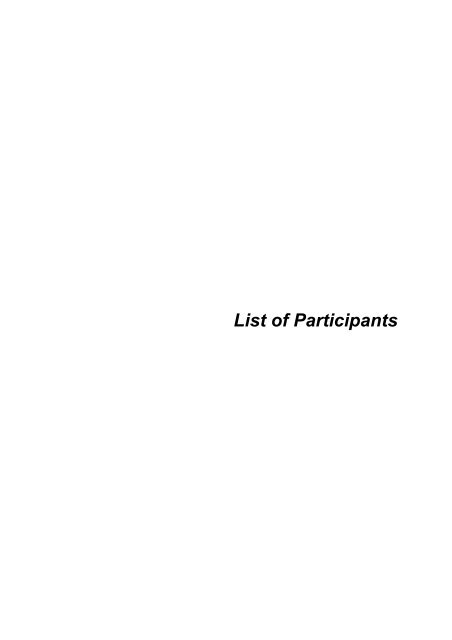 List of Participants - icrisat