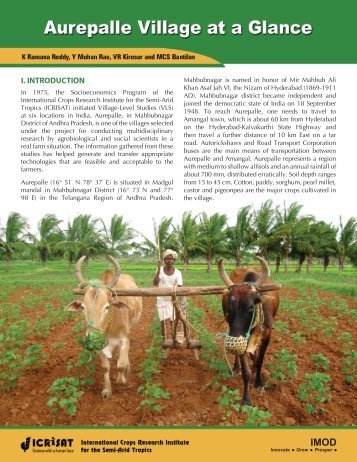 Aurepalle Village at a Glance - Icrisat