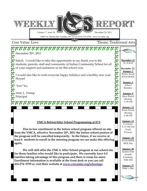 12/20/2011 (PDF) - Indian Community School of Milwaukee