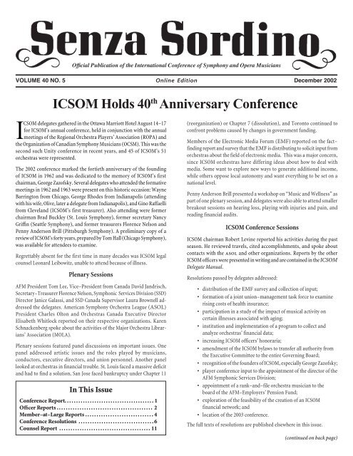 Volume 40, #5 - International Conference of Symphony and Opera ...