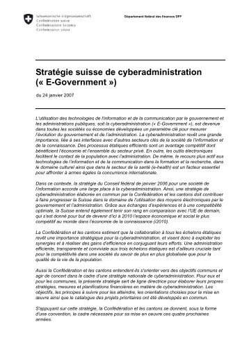 StratÃ©gie suisse de cyberadministration (Â« E-Government